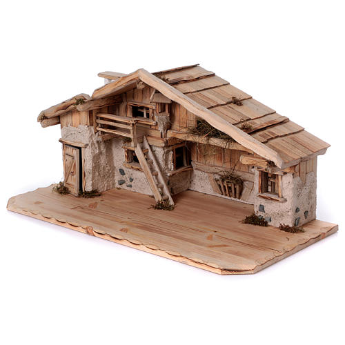 Establo modelo Titisee de madera para belén 12-16 cm 3