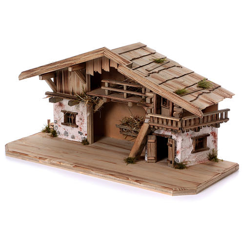 Stable, Flachau model, in wood for 9-11 cm nativity 3