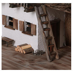 Stable, Bogen model, in wood for 11-15 cm nativity