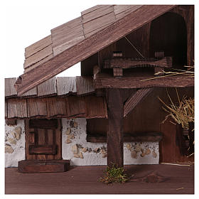 Osser stable in wood for Nativity Scene 11-13 cm
