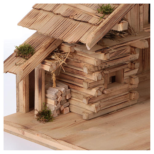 Étable modèle Plosberg en bois pour crèche 9-11 cm 4