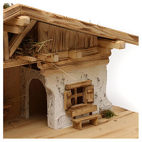 Stalla modello Flos in legno per presepe 10-12 cm