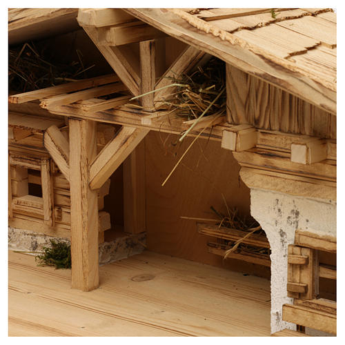 Nativity stable, Flos model, in wood for 10-12 cm nativity 3