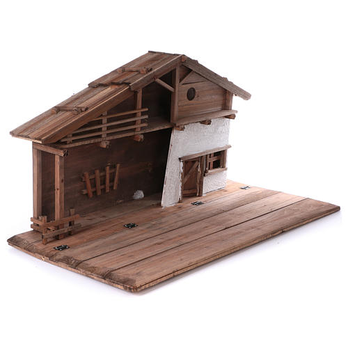 STOCK Brown nativity stable, in wood for 40-50 cm nativity 5