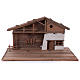 STOCK Brown nativity stable, in wood for 40-50 cm nativity s1