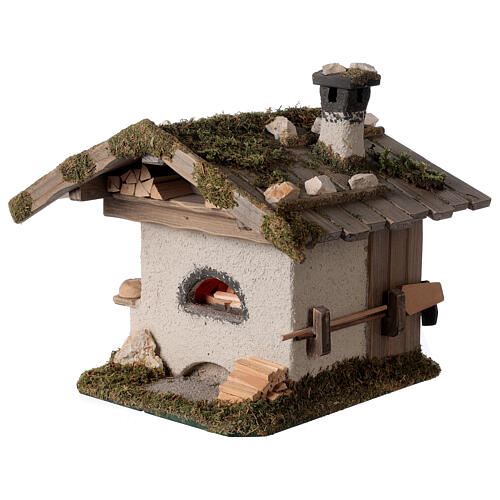 Oven for nativity scene 8-10 cm, alpine style with lighting 230V 22x20x22 cm comes in assorted models. 3