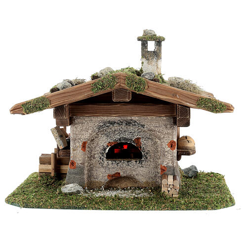 Oven for nativity scene 8-10 cm, alpine style with lighting 230V 22x20x22 cm comes in assorted models. 4