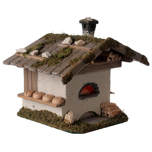 Oven for nativity scene 8-10 cm, alpine style with lighting 230V 22x20x22 cm comes in assorted models. 5