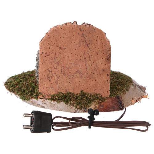 Pot on a fire with flickering light 6x8x6 cm for 8-10cm Nativity Scenes 3