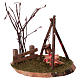 Bonfire and copper pot with light and smoke effect 15x13x10 cm, for 8 cm nativity s1