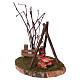Bonfire and copper pot with light and smoke effect 15x13x10 cm, for 8 cm nativity s2