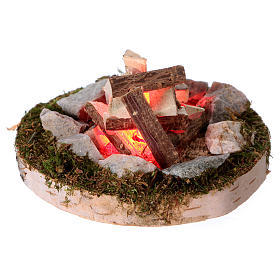 Campfire with fire effect light 4.5V 4x6x6 cm for 6-8 cm Nativity scene