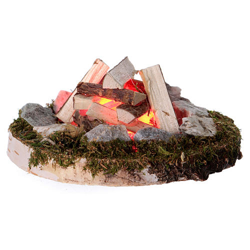 Campfire with fire effect light 4.5V 4x6x6 cm for 6-8 cm Nativity scene 4