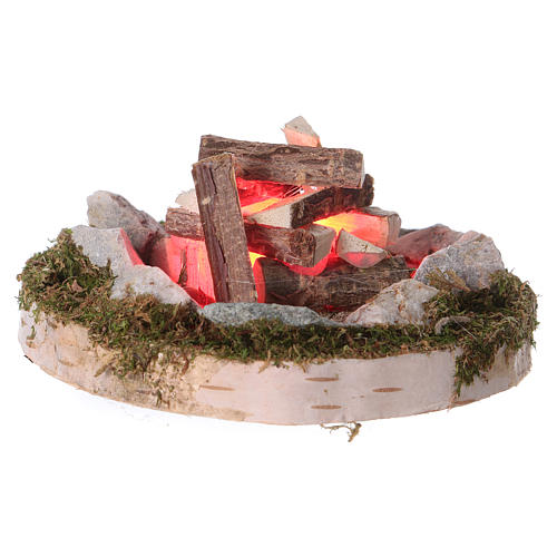 Campfire with fire effect light 4.5V 4x6x6 cm for 6-8 cm Nativity scene 5