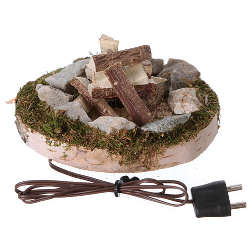 Ognisko, światło efekt płomienia, 12V, 4x6x6 cm, dla szopek 6-8 cm 3
