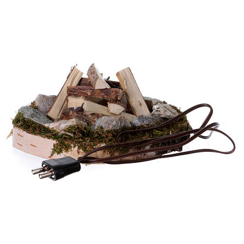 Ognisko, światło efekt płomienia, 12V, 4x6x6 cm, dla szopek 6-8 cm 6