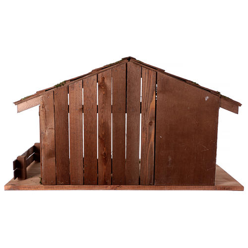Holzhütte mit Stall 43x80x24cm für Krippen von 20cm 5