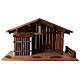 Nordic-style hut with trough and stable 43x80x40 for 20cm Nativity Scenes s1