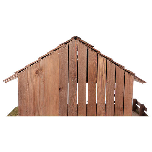 Nordic style stable with exposed loft and room 34x59x30 cm, for a 13 cm nativity 5