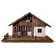 Nordic style stable with exposed loft and room 34x59x30 cm, for a 13 cm nativity s1