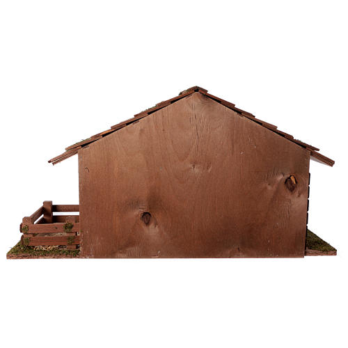 Hütte mit Fenster und Heuboden 33x62x30cm für Krippe 12/13cm 4