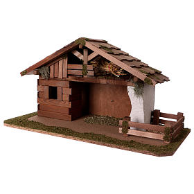 Stable with room and fence 33x62x30 cm, for 13 cm nativity