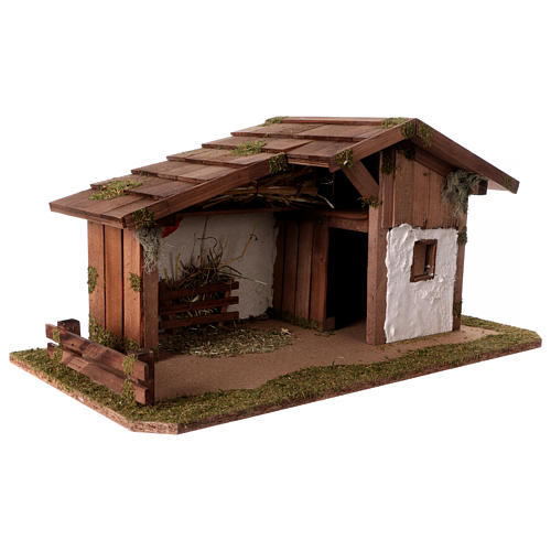 Cabane style scandinave mangeoire étable 29x59x30 cm crèche 13 cm 3