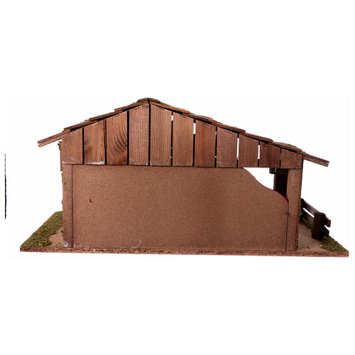 Wooden stable Scandinavian style with manger 29x59x30 cm, for 13 cm nativity 4