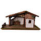 Wooden stable Scandinavian style with manger 29x59x30 cm, for 13 cm nativity s1