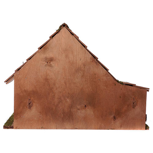 Cabaña techo cónico con establo 29x59x30 cm para belenes de 13 cm 4