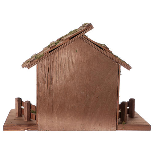 Mountain stable in wood 28x40x20 cm, for 12 cm nativity 4