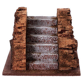 Escada em miniatura com base para presépio com figuras altura média 12 cm - 8x12x10 cm