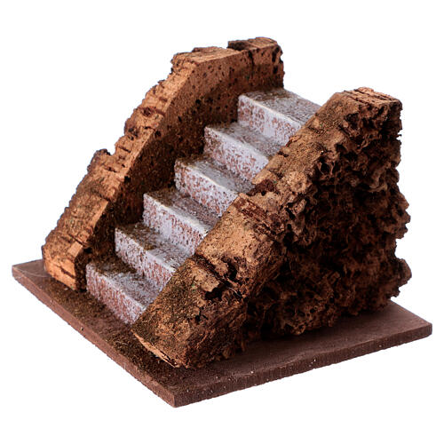 Escada em miniatura com base para presépio com figuras altura média 12 cm - 8x12x10 cm 2