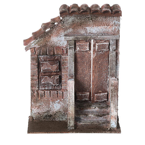 House facade with right door and stairs, for 10 cm nativity 1