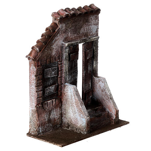 Facade with staircase and central door for 12 cm figurines 3