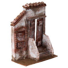 Fachada con escalera puerta central para estatuas de 12 cm