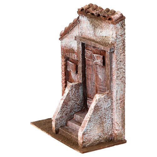 Façade avec escalier porte centrale pour santons de 12 cm 3