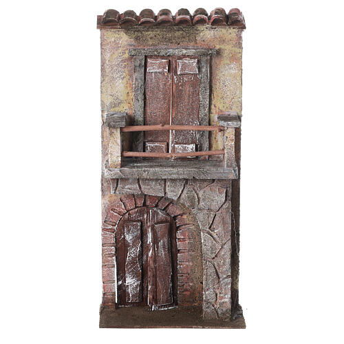 Facade with balcony, door and half arch for 10cm figurines 1