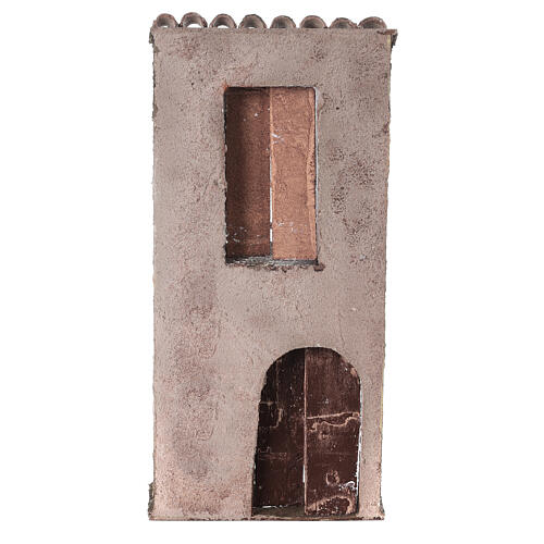 Fachada com porta, arco e balcão cenário para presépio de Natal com figuras altura média 10 cm 4