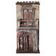 Fachada com porta, arco e balcão cenário para presépio de Natal com figuras altura média 10 cm s1