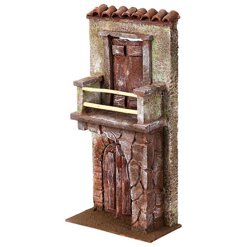 Building facade with half arch and balcony, 10 cm nativity 3