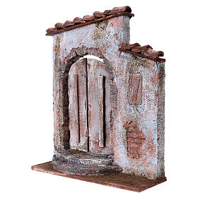 Hausfassade mit Tur und Fenster für Krippen von 12cm