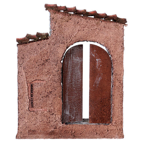 Fachada de casa com janela e porta ambientação para presépio com figuras altura média 12 cm  3