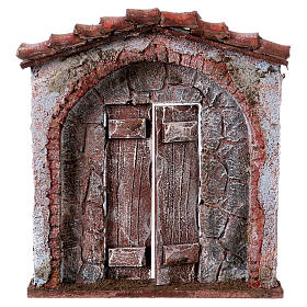 Facciata porta centrale con arco presepe 10 cm