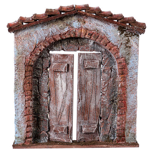 Arched facade with central door for 12cm figurines 1