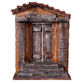 Nativity scene setting, house front with pillars for 10 cm Nativity scene