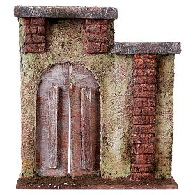 Hausfassade Tor mit Bogen 17x15x4cm für Krippen von 9cm