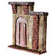 Nativity scene setting, house front with arched door 17x15x4 cm for 9 cm Nativity scene s2