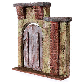 Nativity scene setting, house front with arched door 20x17x4 cm for 12 cm Nativity scene