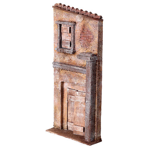 Façade porte centrale et fenêtre gauche 38x18x5 cm pour crèche de 11 cm 2